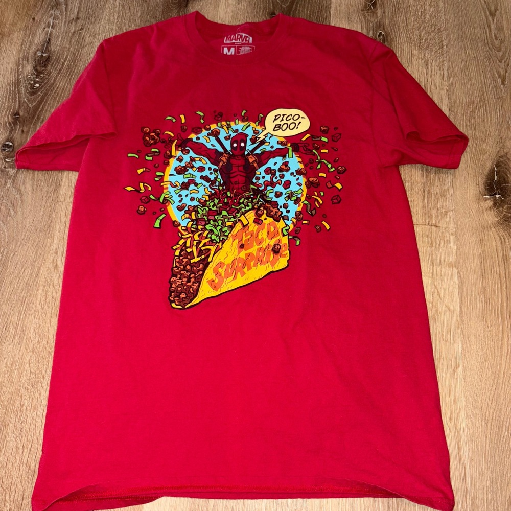 Marvel Deadpool Taco Pico-Boo! Graphic Print Short Sleeve T-Shirt
